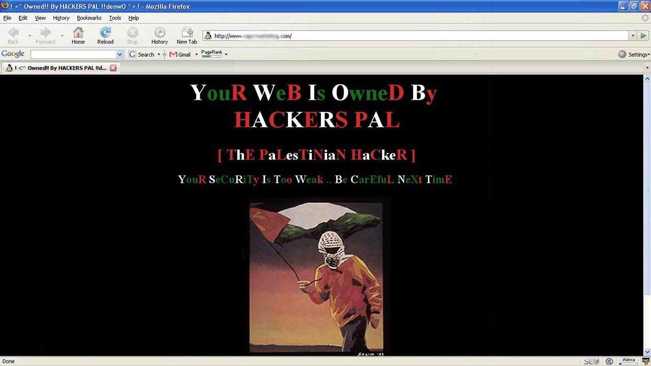 real hacked WordPress website